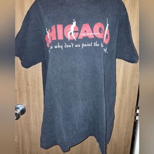 Vintage Black 1997 Chicago The Musical Graphic Tee T Shirt Shirt L Single Stitch
